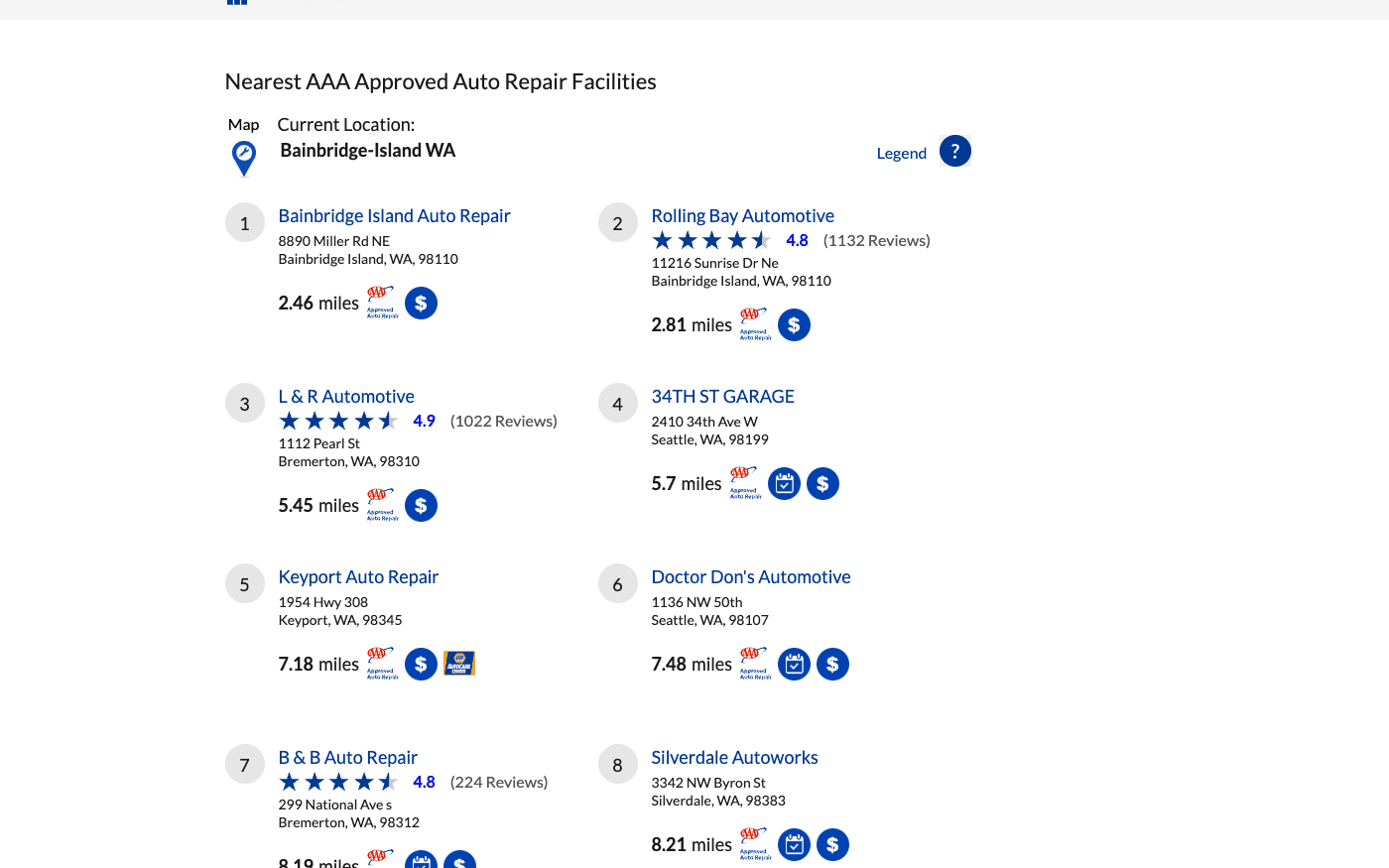 SureCritic verified reviews on the AAA Approved Auto Repair shop locator