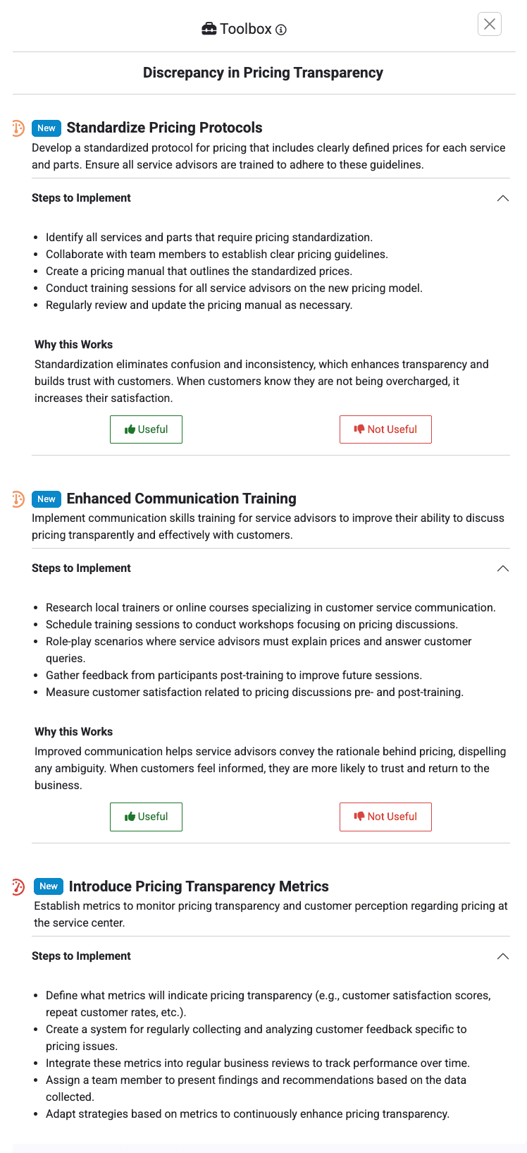 SARA Toolbox: step-by-step recommendations